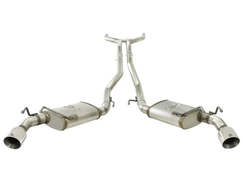 aFe MACHForce XP Exhaust 2.5in Stainless Steel CB/10-13 Chevy Camaro V6-3.6L (td) (polished tip) - Installation View