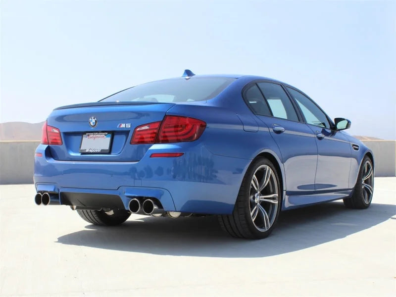 aFe MACHForce XP Exhaust 304SS Cat-Back w/ Polished Tips 12-13 BMW M5 (F10) V8 4.4L (tt) - Side View