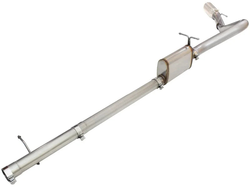 aFe MACHForce XP Exhaust 3in-3.5in SS Single Side Ext CB w/ Polish Tip 99-04 Ford F-250 V8 5.4L/6.8L - Side View