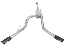 Load image into Gallery viewer, aFe MACHForce XP Exhaust 3in SS Dual Side Exit CB w/ Black Tips 2015 Ford F150 5.0L V8 CC/SB EC/LB - Side View