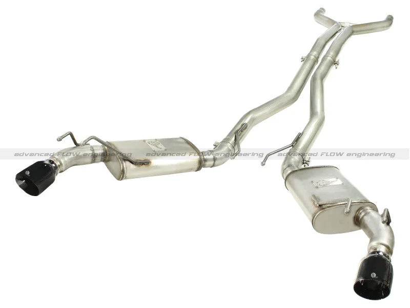 aFe MACHForce XP Exhaust 3in Stainless Stee CB/10-13 Chevy Camaro V8-6.2L (td) (gloss blk tip) - Main Product View