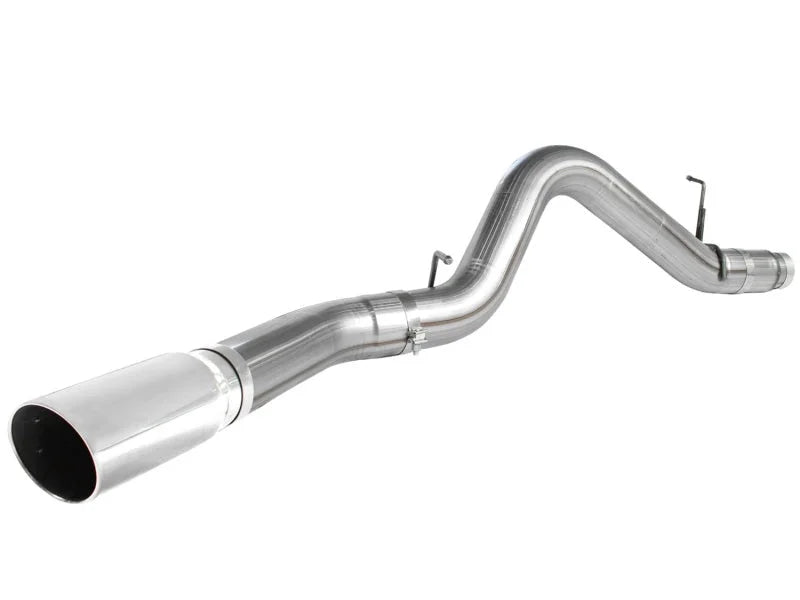 aFe MACHForce XP Exhaust 5in DPF-Back SS 11-13 GM Diesel Trucks V8-6.6L (td) (LML) (Pol Tip) - Side View