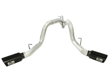 Load image into Gallery viewer, aFe MACHForce XP Exhaust Aluminized Dual Split DPF Back 11-15 GM Diesel Truck V8-6.6L (td) (BLK tip) - Back View