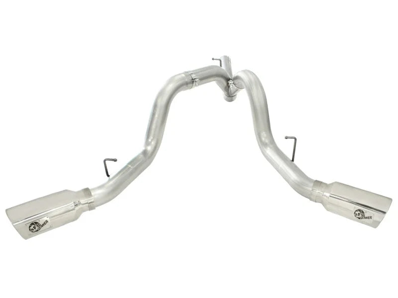 aFe MACHForce XP Exhaust Aluminized Dual Split DPF Back 11-15 GM Diesel Truck V8-6.6L (td) (pol tip) - Additional View 6