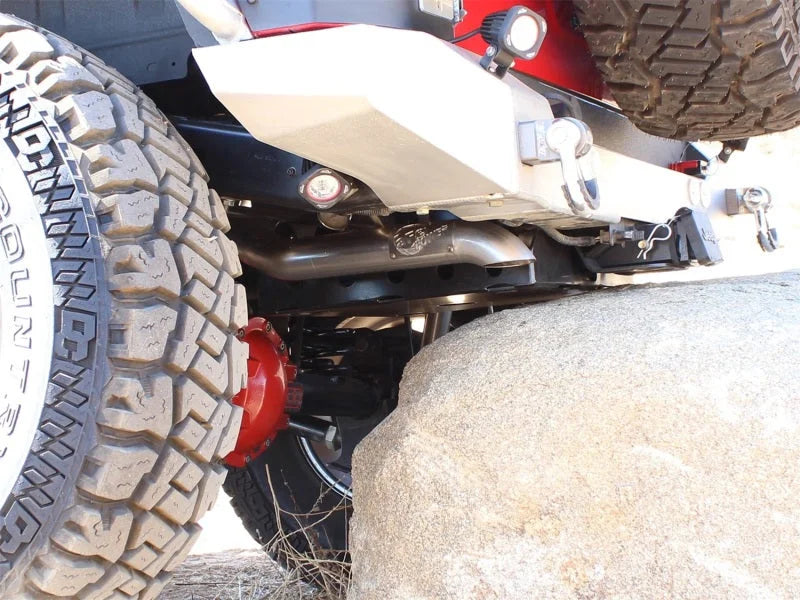 aFe MACHForce XP Exhaust Cat-Back 2.5in SS-409 Hi-Tuck 12-14 Jeep Wrangler Unlimited V6 3.6L 4Dr - Side View