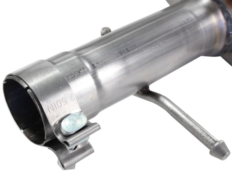 aFe MACHForce XP Exhaust Cat-Back 2.5in SS-409 Hi-Tuck 12-14 Jeep Wrangler Unlimited V6 3.6L 4Dr - Back View