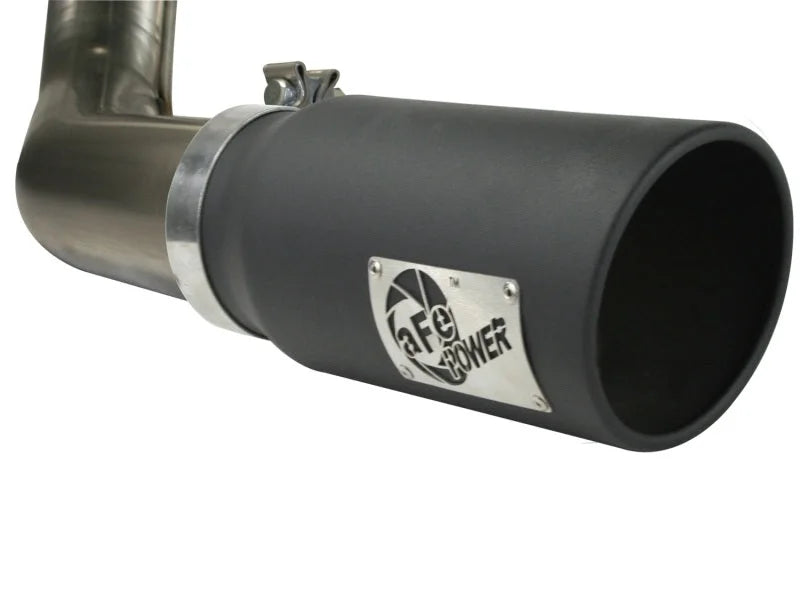 aFe MACHForce XP Exhaust Cat-Back SS-409 4in Black Tip 11-12 Ford F-150 EcoBoost V6-3.5L (tt) - Detail View