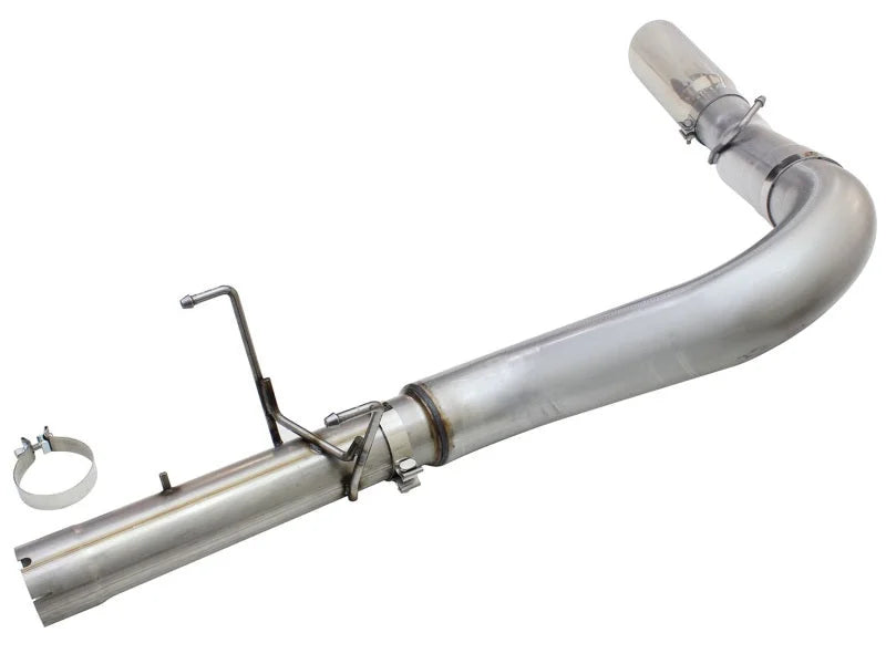 aFe MACHForce XP Exhaust Large Bore 5in DPF-Back SS 13-15 Dodge Trucks L6-6.7L (td) *Polish Tip - Side View