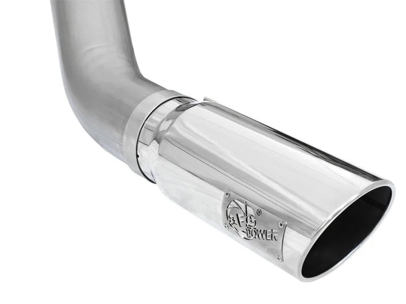 aFe MACHForce XP Exhaust Large Bore 5in DPF-Back SS 13-15 Dodge Trucks L6-6.7L (td) *Polish Tip - Installation View