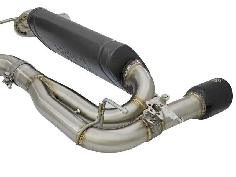 aFe MACHForce XP Exhausts Axle-Back 12-15 BMW 335i 3.0T (SS w/Black Tips) - Side View
