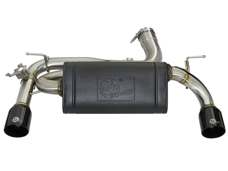 aFe MACHForce XP Exhausts Axle-Back 12-15 BMW 335i 3.0T (SS w/Black Tips) - Back View