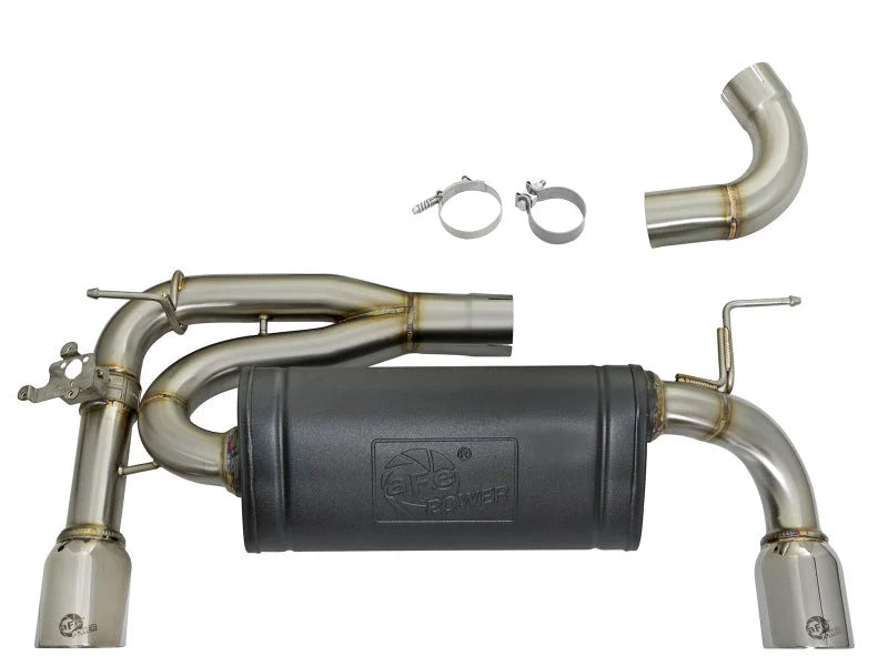 aFe MACHForce XP Exhausts Axle-Back 12-15 BMW 335i 3.0T (SS w/Polished Tips) - Installation View
