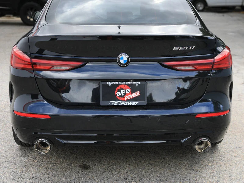 aFe MACHForce XP Exhausts Axle-Back (SS w/ Carbon Tips) fits 2021-2024 BMW 228I 2.0T / 2021-2024 BMW 228I Gran COUPE 2.0T - Side Vi...