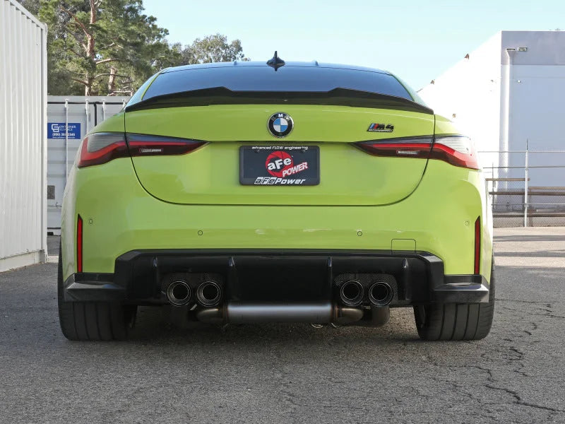 aFe MACHForce XP Exhausts Cat-Back SS 19-21 BMW M2 Competition L6-3.0L w/Carbon Tips - Back View