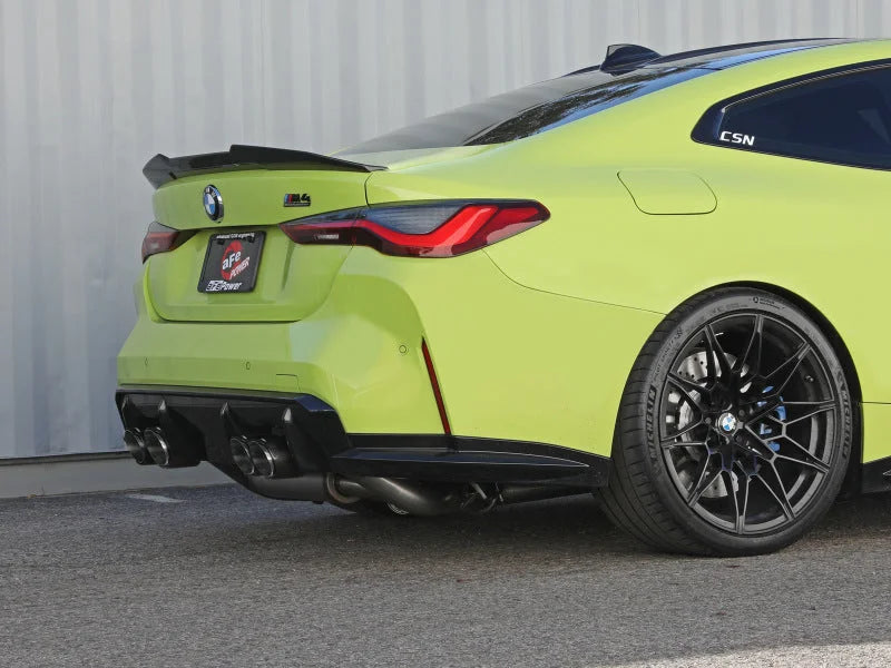 aFe MACHForce XP Exhausts Cat-Back SS 19-21 BMW M2 Competition L6-3.0L w/Carbon Tips - Installation View