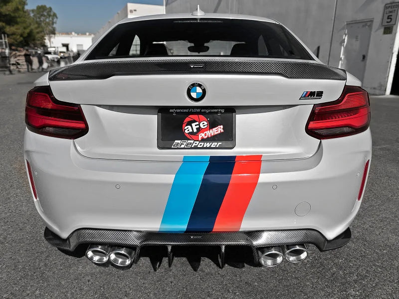 aFe MACHForce XP Exhausts Cat-Back SS 19-21 BMW M2 Competition L6-3.0L w/Polished Tips - Back View