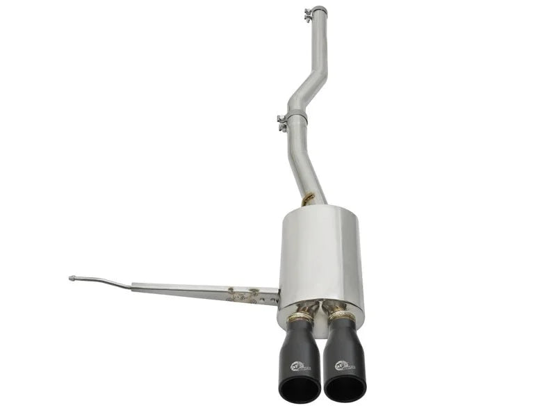 aFe MACHForce XP Exhausts Cat-Back SS-304 14-17 Mini Cooper S Hardtop 2-Door w/ Black Tips - Side View