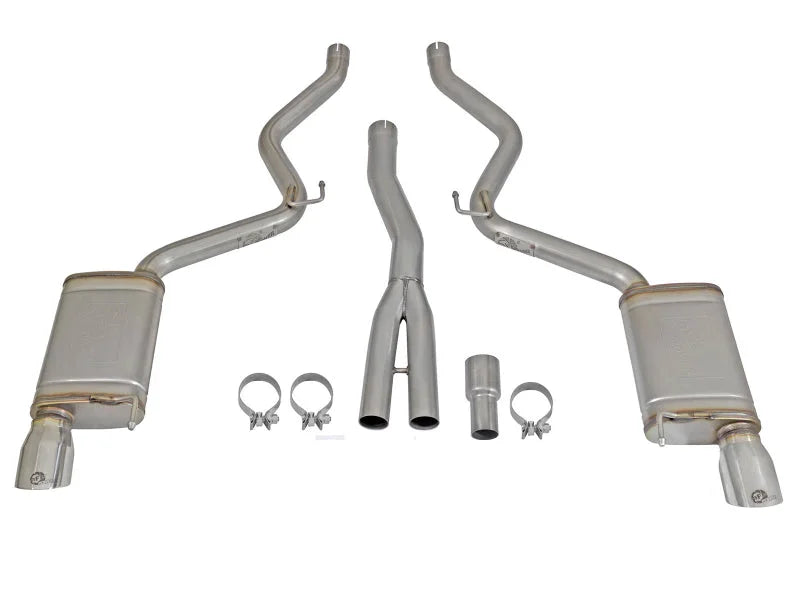 aFe MACHForce XP Exhausts Cat-Back SS-304 EXH w/ Polished Tips 15-16 Ford Mustang EcoBoost 2.3L (t) - Installation View