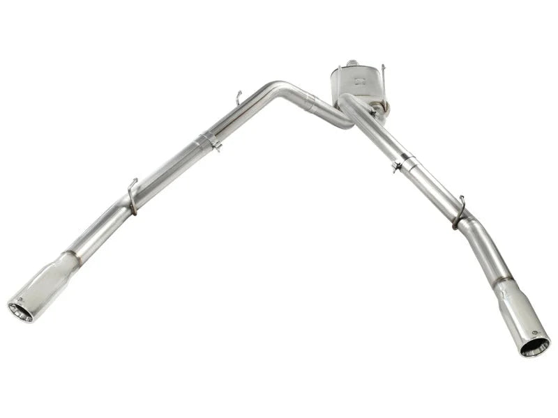 aFe MACHForce XP Exhausts Cat-Back SS-409 EXH CB Dodge Ram 1500 5.7L HEMI 09-13 Polished - Back View