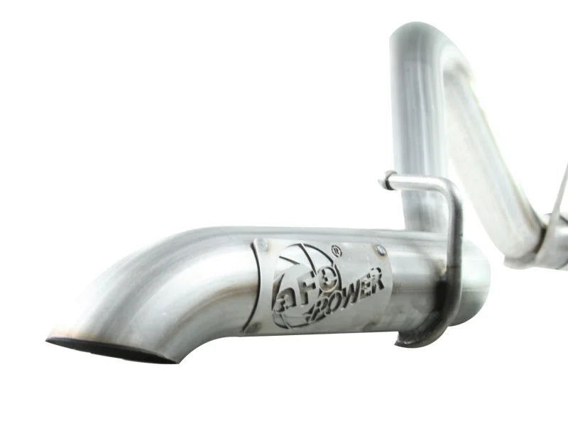 aFe MACHForce XP Exhausts Cat-Back SS-409 EXH Jeep Wrangler TJ 97-06 I6-4.0L HT - 2.5 In. - Side View