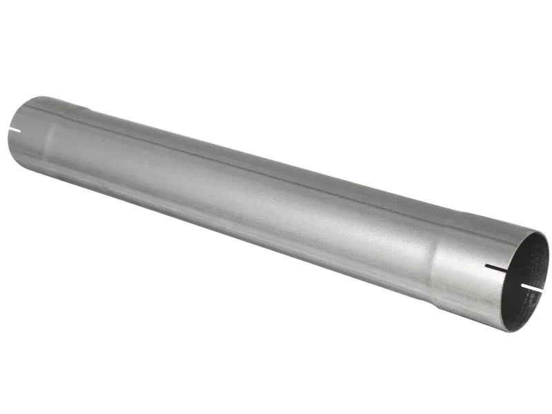 aFe MACHForce XP Exhausts Muffler Delete Aluminized 4 ID In/Out 8 Dia - Side View