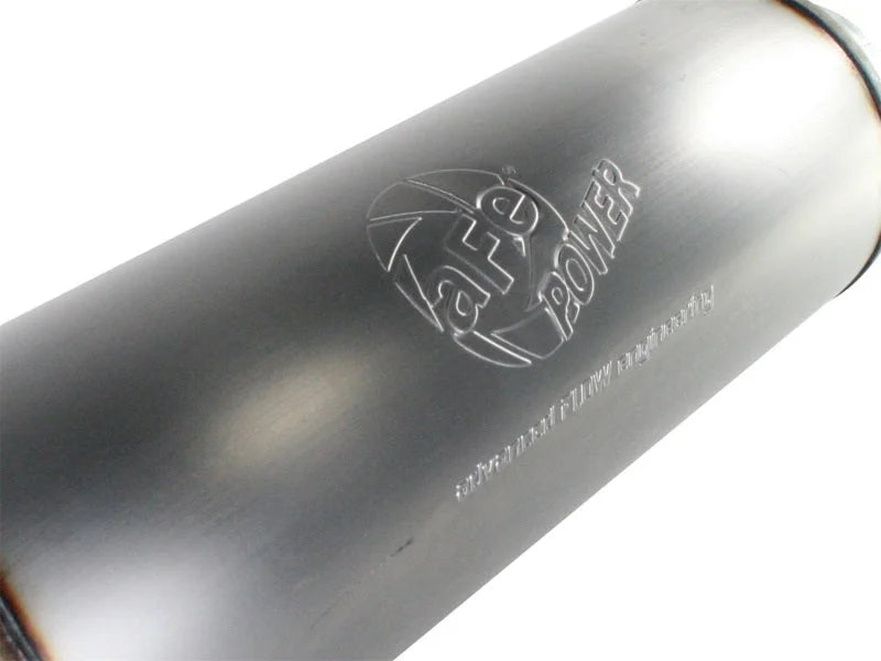 aFe MACHForce XP Exhausts Mufflers SS-409 EXH Muffler 5 ID In/Out 8 Dia - Back View