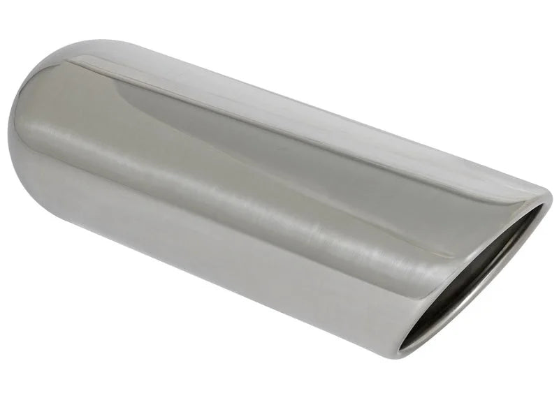 aFe MACHForce XP Exhausts Tips SS-304 EXH Tip 3In x 4Out x 12L Sgl-Ang Weld On - Main Product View