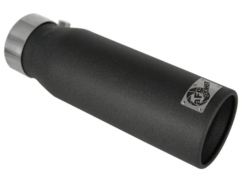 aFe MACHForce XP Exhausts Tips SS-304 EXH Tip 3in x 4Out x 12L Bolt-On (blk) - Main Product View