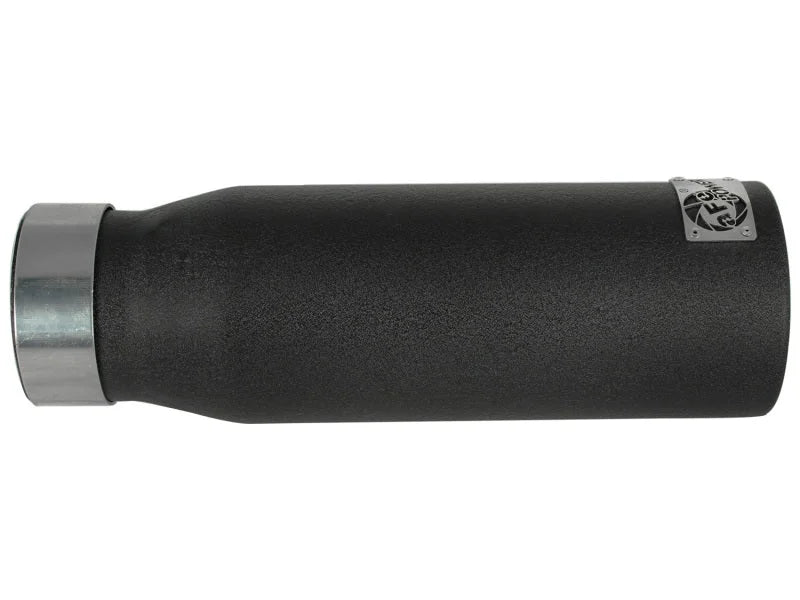 aFe MACHForce XP Exhausts Tips SS-304 EXH Tip 3in x 4Out x 12L Bolt-On (blk) - Side View