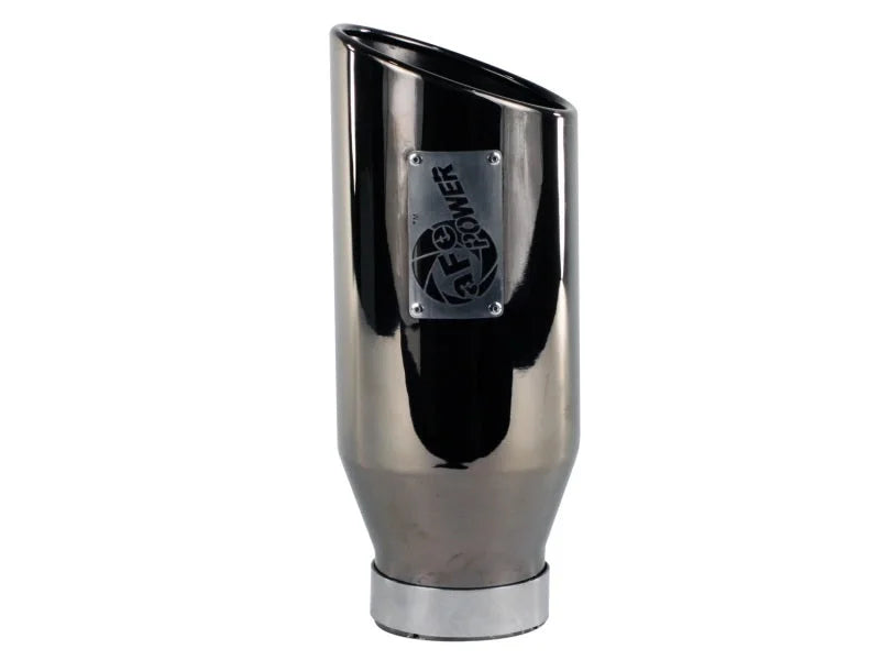 aFe MACHForce XP Exhausts Tips SS-304 EXH Tip 4In x 6Out x 15L Bolt-On (blk chrome) - Main Product View