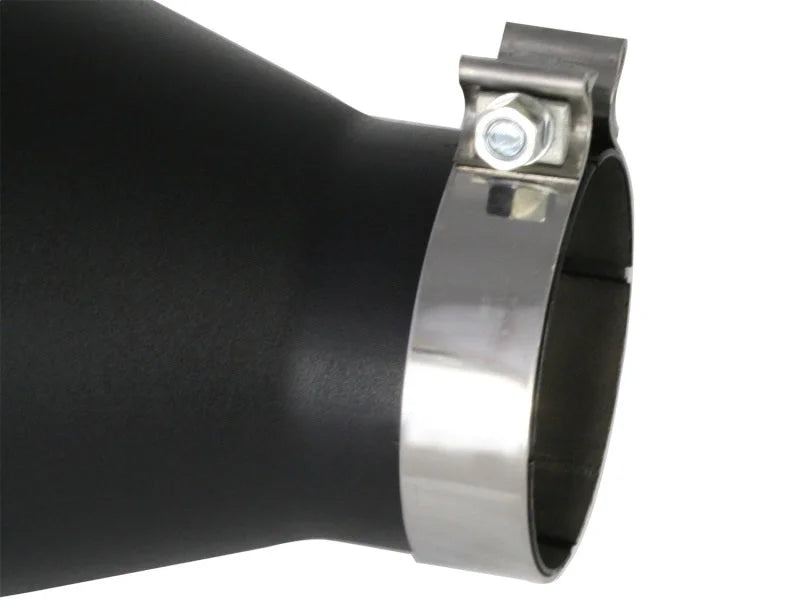 aFe MACHForce XP Exhausts Tips SS-304 EXH Tip 4In x 7Out x 18L Bolt-On (blk) - Side View