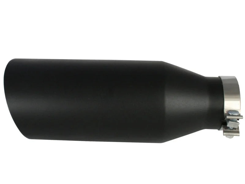 aFe MACHForce XP Exhausts Tips SS-304 EXH Tip 4In x 7Out x 18L Bolt-On (blk) - Back View
