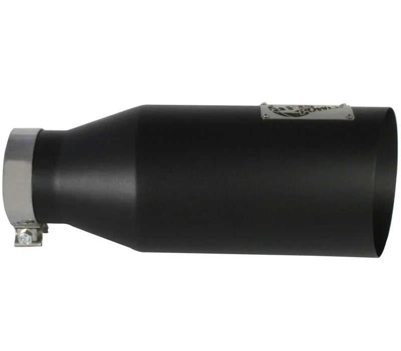 aFe MACHForce XP Exhausts Tips SS-304 EXH Tip 4In x 7Out x 18L Bolt-On (blk) - Installation View