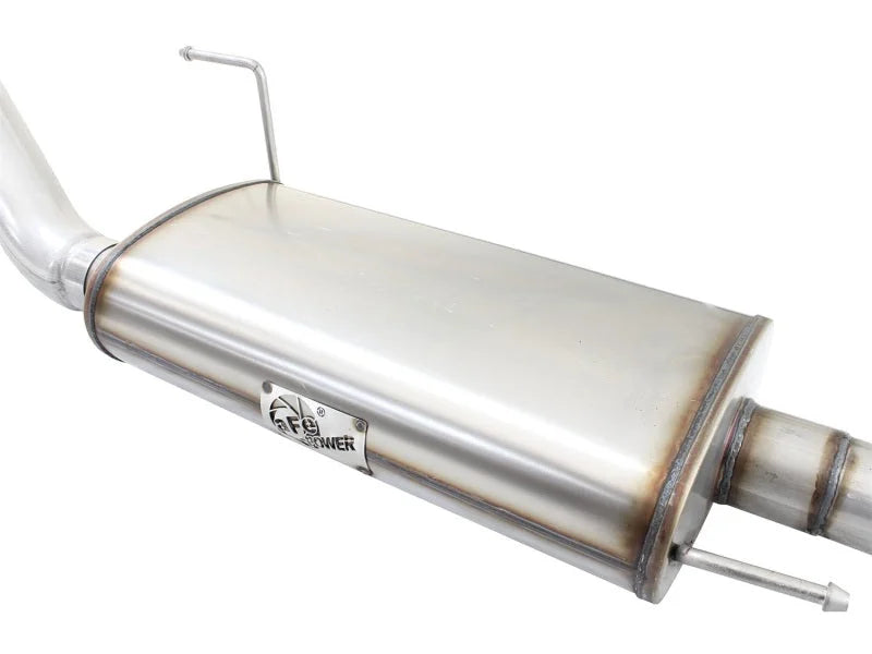 aFe MACHForce XP SS Exhaust 3in to 3.5in Cat-Back w/ Black Tip 15 Ford F-150 EcoBoost V6 2.7/3.5Ltt - Side View