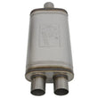 Load image into Gallery viewer, aFe MACHForce XP SS Muffler 2.5in Center Inlet / 2.5in Dual Outlets 18in L x 9in W x 4in H Body - Installation View