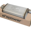 Load image into Gallery viewer, aFe MACHForce XP SS Muffler 2.5in Center Inlet / 2.5in Offset Outlet 18in L x 9in W x4in H Body - Main Product View