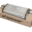 Load image into Gallery viewer, aFe MACHForce XP SS Muffler 3in Center Inlet / 3in Offset Outlet 18in L x 9in W x4in H Body - Main Product View