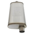 Load image into Gallery viewer, aFe MACHForce XP SS Muffler 3in Center Inlet / 3in Offset Outlet 22in L x 11n W x 6in H Body - Installation View
