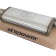 Load image into Gallery viewer, aFe MACHForce XP SS Muffler 3in Center Inlet / 3in Offset Outlet 22in L x 9in W x4in H Body - Main Product View