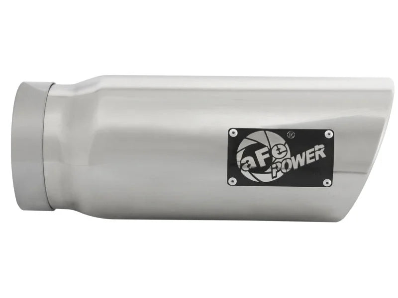aFe MACHForce-Xp 5in Inlet x 6in Outlet x 15in length Polished Exhaust Tip - Installation View