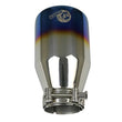 Load image into Gallery viewer, aFe Mach Force XP 304 Stainless Steel Clamp-On Exhaust Tip 2.5in Inlet / 4in Outlet - Blue Flame - Side View