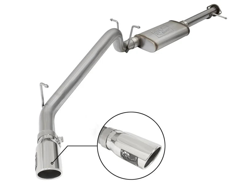 aFe Mach Force-XP Exhaust 3in CB SS 15-17 GM Colorado/Canyon 2.5L/3.6L Side Exit w/ Polished Tip - Main Product View