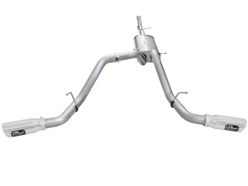 aFe Mach Force-XP Exhaust 3in Cat-Back SS 14-15 GM 1500 Trucks 4.3L/5.3L Dual Split w/ Polished Tip - Installation View