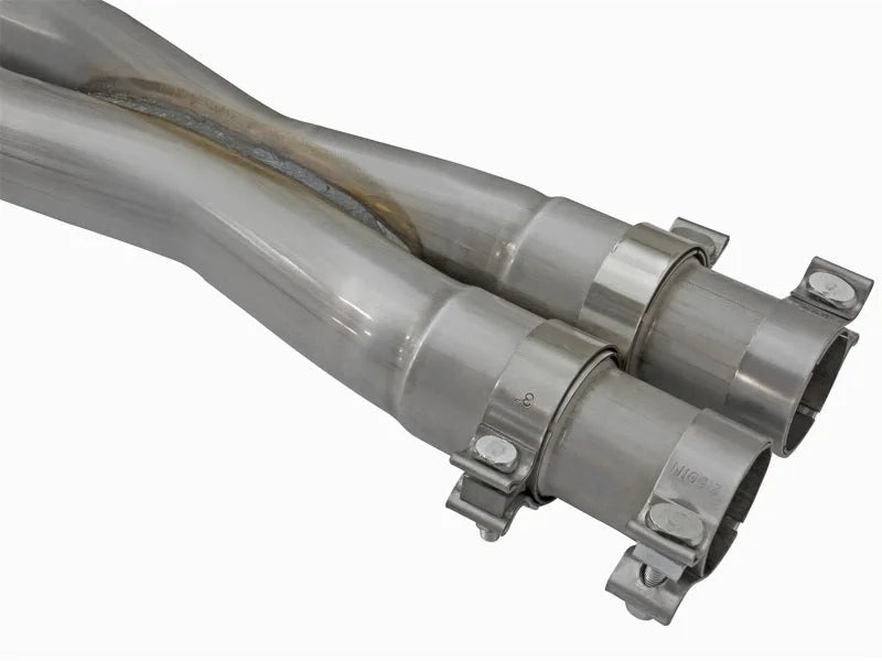 aFe Mach Force-Xp 3in CB Stainless Steel Dual Exhaust System w/Polished Tips 09-15 Cadillac CTS-V - Side View