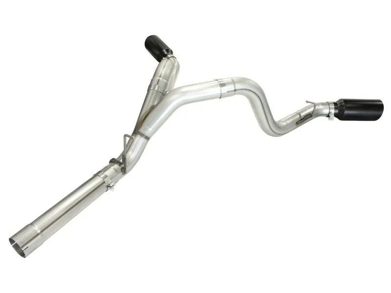 aFe MachForce XP Exhaust 4inch DP-Back All SS 2011-14 GM Diesel Trucks V8-6.6L LML Black Tips - Installation View