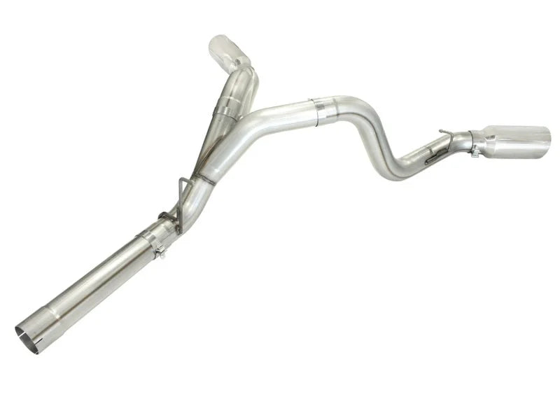 aFe MachForce XP Exhaust 4inch DP-Back All SS 2011-14 GM Diesel Trucks V8-6.6L LML Polished - Installation View
