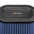 Load image into Gallery viewer, aFe Magnum FLOW Pro 5R Air Filter (5.5x 7.5)in F (9x 7)in B (5.8 x 3.8)in T (Carbon Fiber) x 10in H - Back View