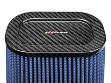 Load image into Gallery viewer, aFe Magnum FLOW Pro 5R Air Filter (5.5x 7.5)in F (9x 7)in B (5.8 x 3.8)in T (Carbon Fiber) x 10in H - Back View