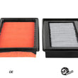 Load image into Gallery viewer, aFe Magnum FLOW Pro DRY S OE Replacement Filter (Pair) 14-19 Infiniti Q50 V6 3.5L/3.7L - Side View