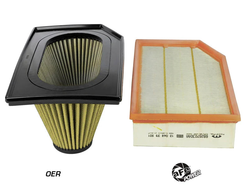 aFe Magnum FLOW Pro Guard7 Inverted Replacement Air Filter 18-19 Jeep Wrangler (JL) I4-2.0L(t) - Back View
